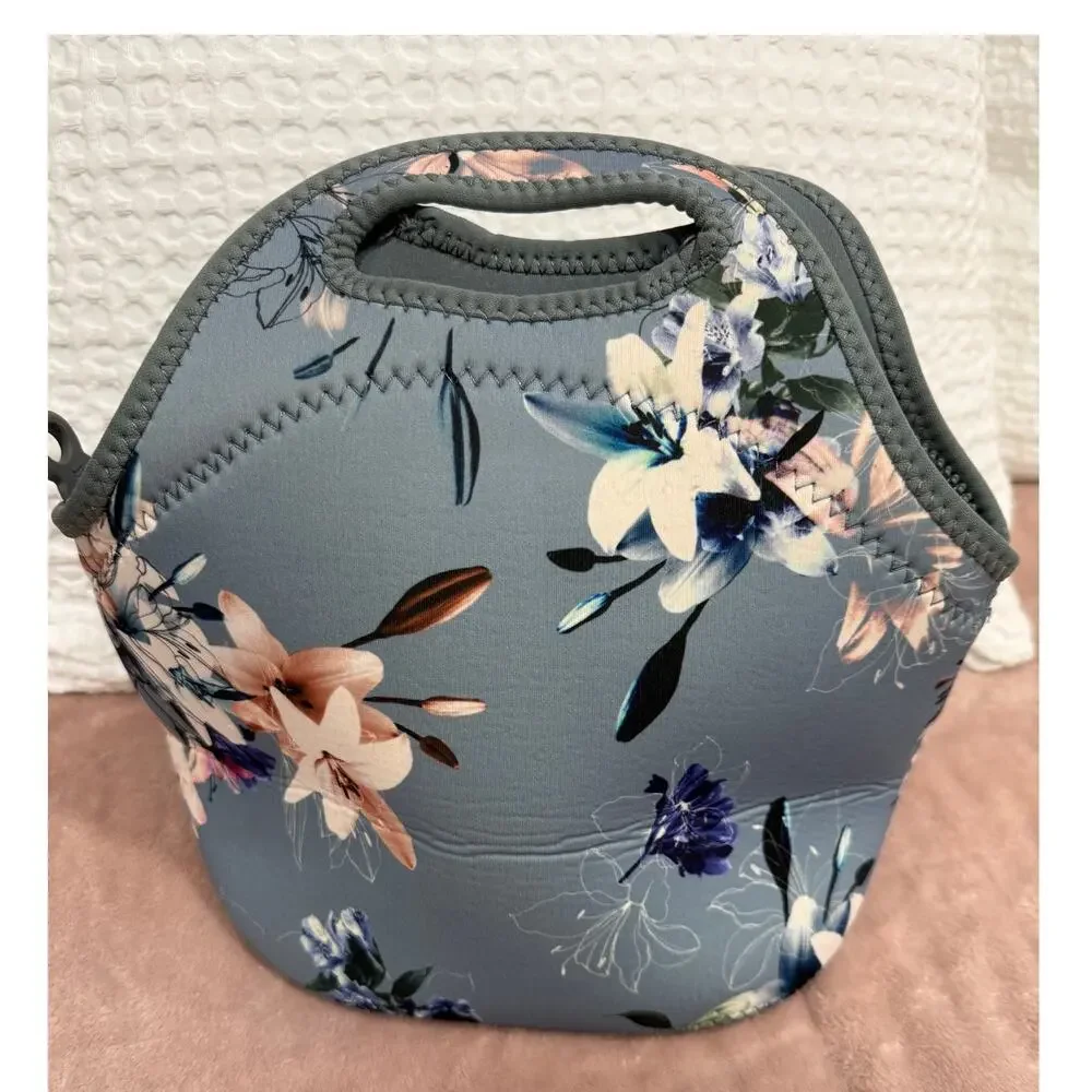 BUILT Gourmet Getaway Lunch Bag Lush Flower Insulated Neoprene Reusable Washable